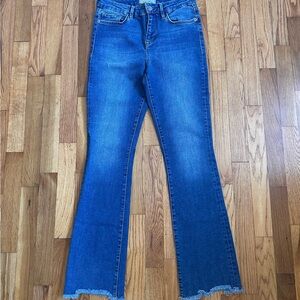 Free People Straight Cropped Raw Hem Denim Jeans OB714973